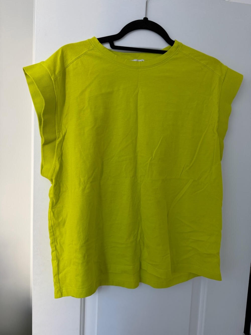 Zara Neon Lime Cap-Sleeve Tank Top